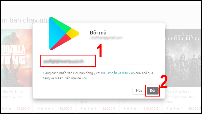 Nhận mã quà tặng Google Play trên máy tính