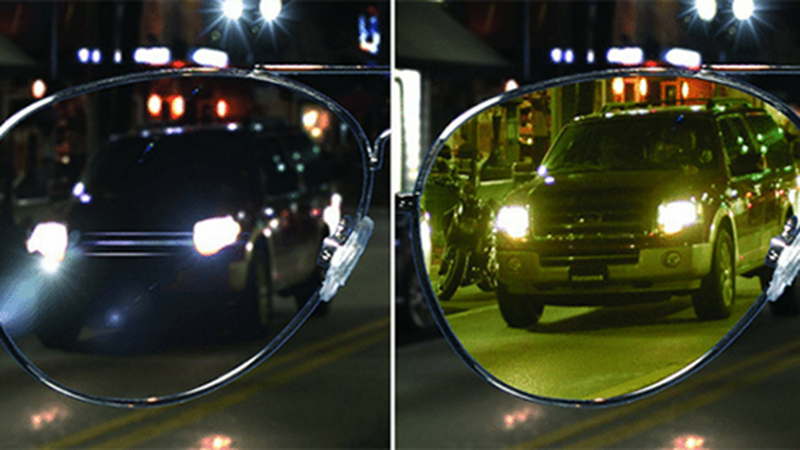 Nên đeo kính phân cực khi lái xe vào ban đêm để nhìn rõ mọi vật