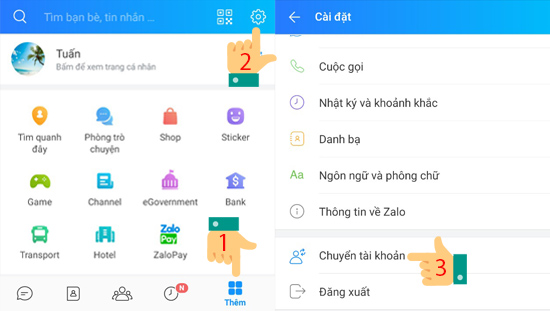 Tiếp theo bạn tiến hành đăng nhập thêm tài khoản Zalo bạn có nhu cầu truy cập