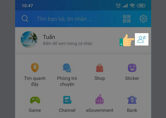 Mách nhỏ: Sau khi đăng nhập xong 3 tài khoản trên Zalo, tại tab Thêm, bạn có thể kích vào biểu tượng Chuyển đổi tài khoản để thao tác chuyển tài khoản nhanh nhé.