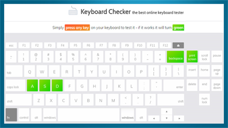 Trang web keyboardchecker.com