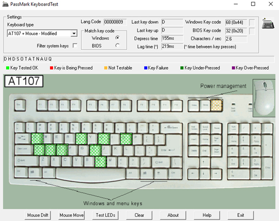 Phần mềm KEYBOARDTEST