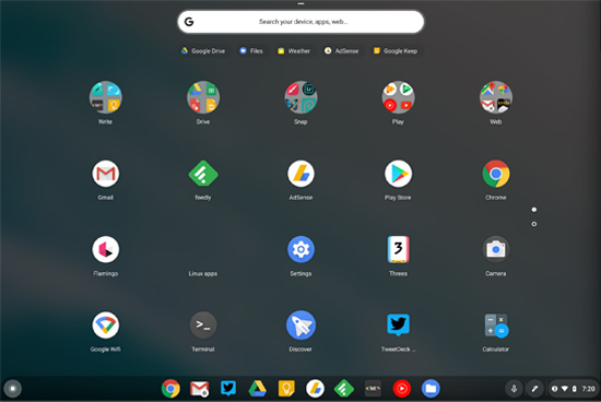 giao diện chromebook