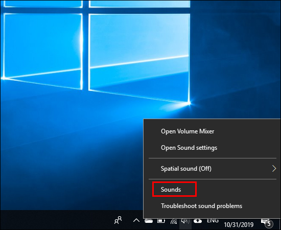 Tại thanh Taskbar, kích chuột phải vào biểu tượng loa