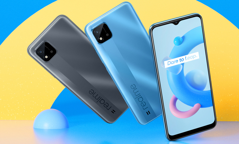 Realme C11 xuất hiện với thiết kế các cạnh viền cong tròn, ôm gọn thân máy