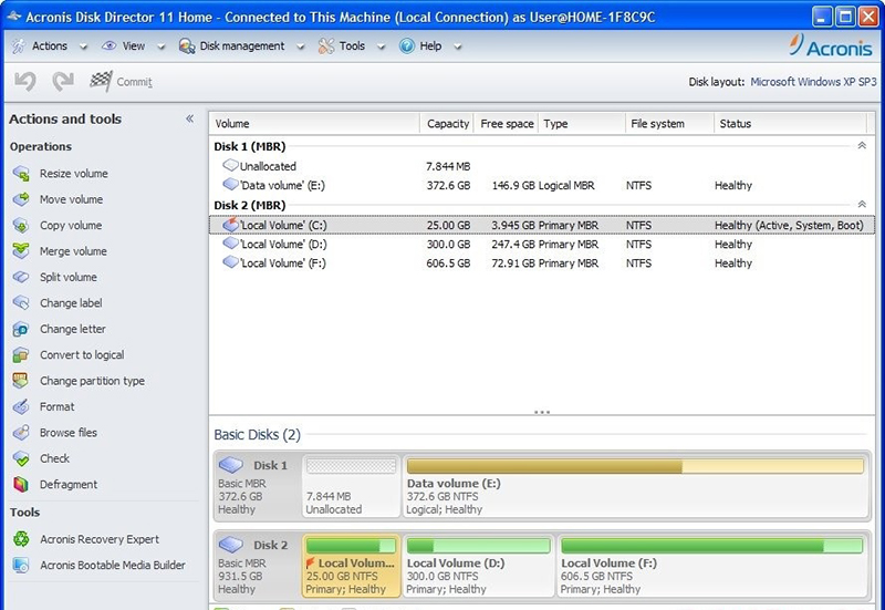 Phần mềm Acronis Disk Director