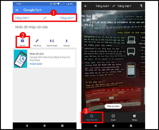 dịch bằng máy ảnh