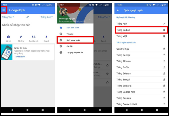 cập nhật và xóa ngôn ngữ