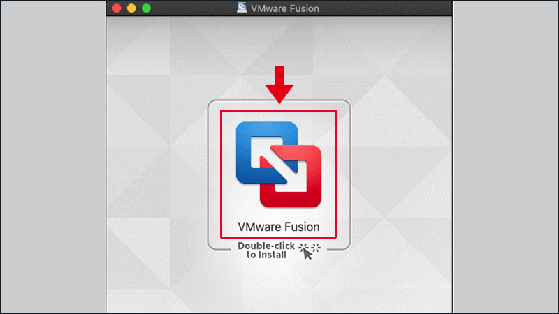 Nháy đúp chuột phải vào biểu tượng VMware Fusion để bắt đầu cài đặt