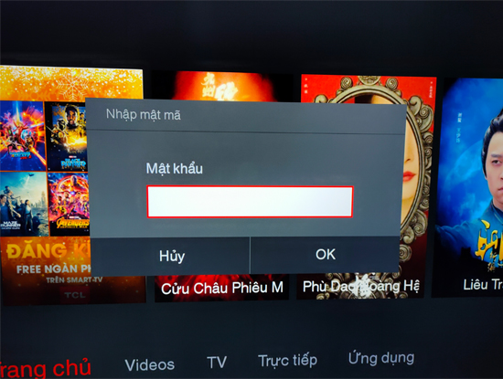 nhập mật khẩu >> Ok