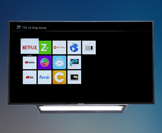 một số ứng dụng trên internet tivi sony