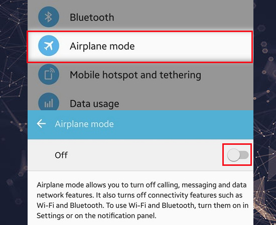 bật chế độ máy bay trên android