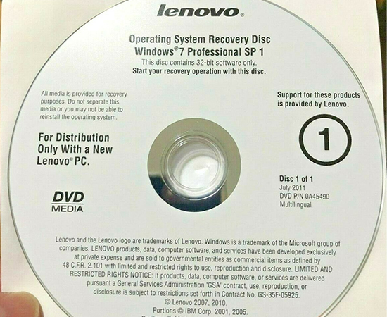 Bản windows 7 OEM riêng cho hãng Lenovo