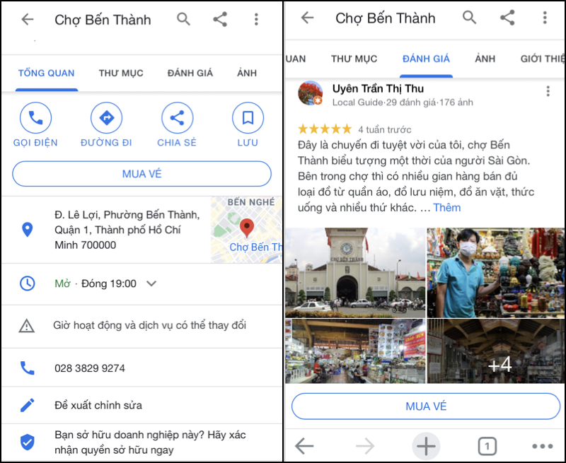 Phần chi tiết về địa danh