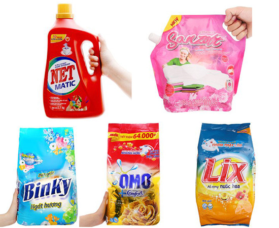 nước giặt, bột giặt cho máy giặt cửa trên