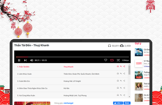 Giao diện nghe nhạc