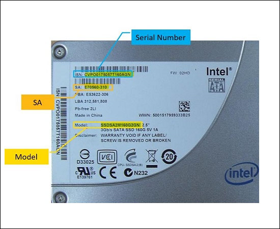 Kiểm tra Serial Intel SSD