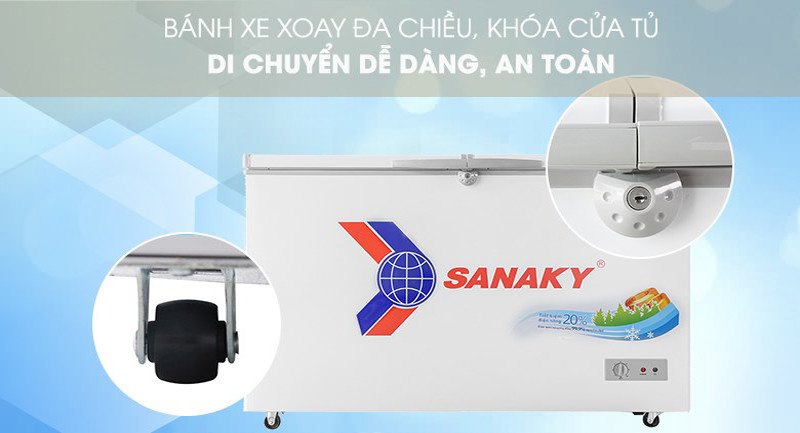 Tủ đông Sanaky với nhiều tiện ích nổi bật khác