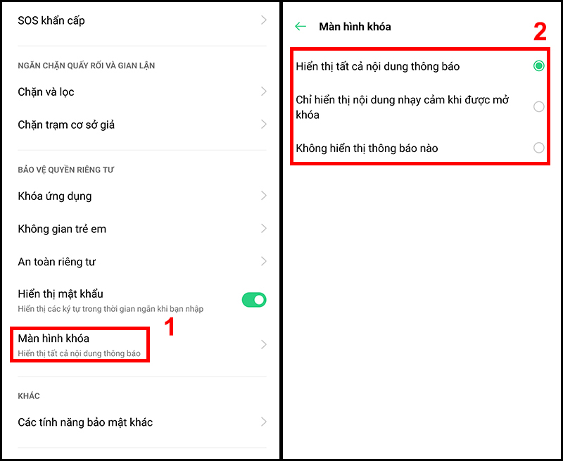 Chọn chế độ hiển thị mà bạn muốn