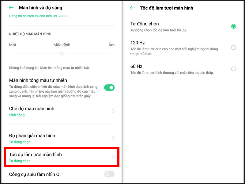 Tốc độ làm tươi màn hình