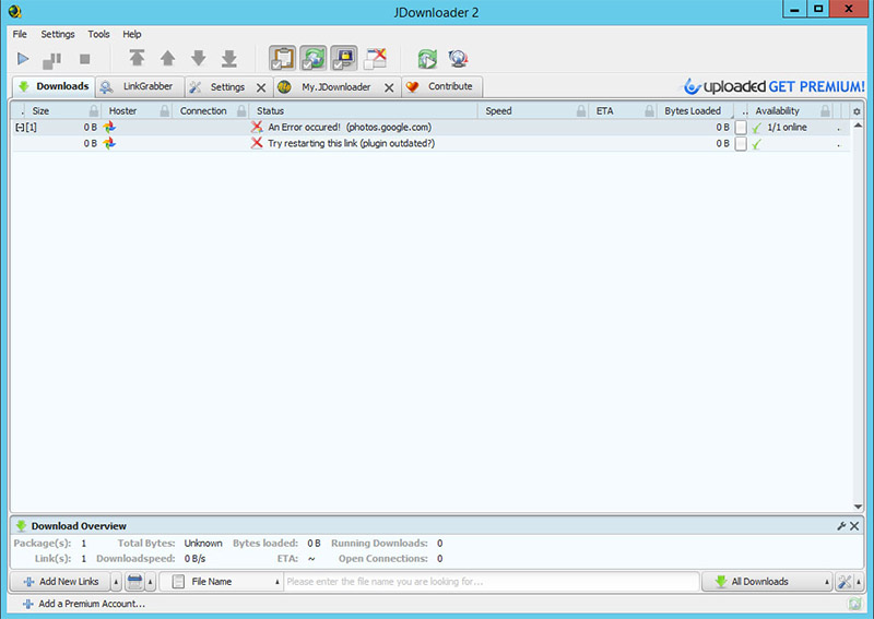 Phần mềm JDownloader 2