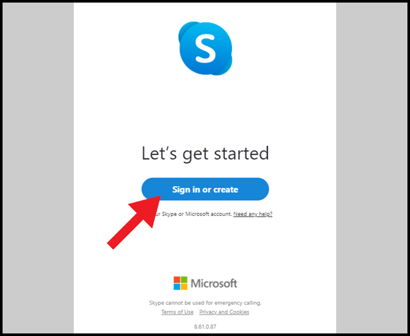 Giao diện mở đầu của Skype