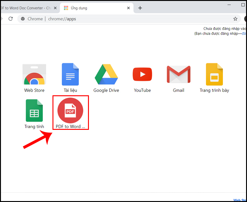 Mở ứng dụng lên