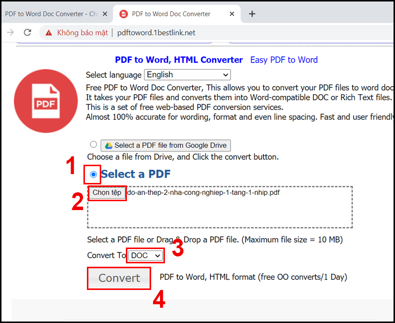 Tải file PDF lên