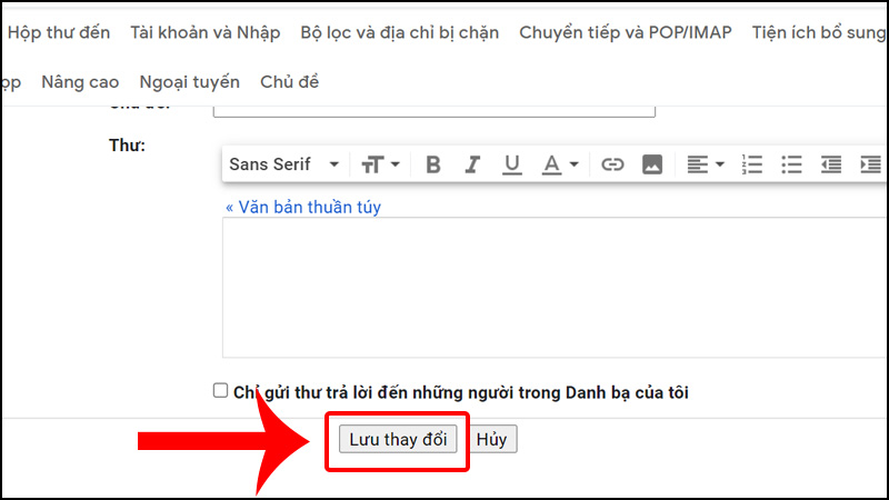 Nhấn Lưu thay đổi 