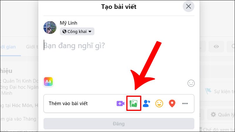 Chọn Ảnh/Video để đăng Video vừa tải