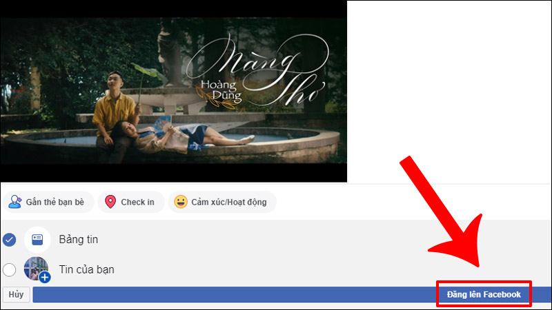 Click vào Đăng lên Facebook để chia sẻ