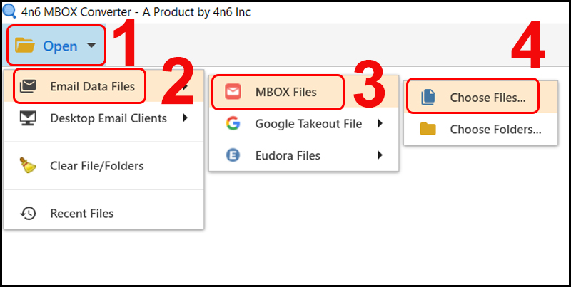 Thao tác mở file định dạng .mbox bằng ứng dụng