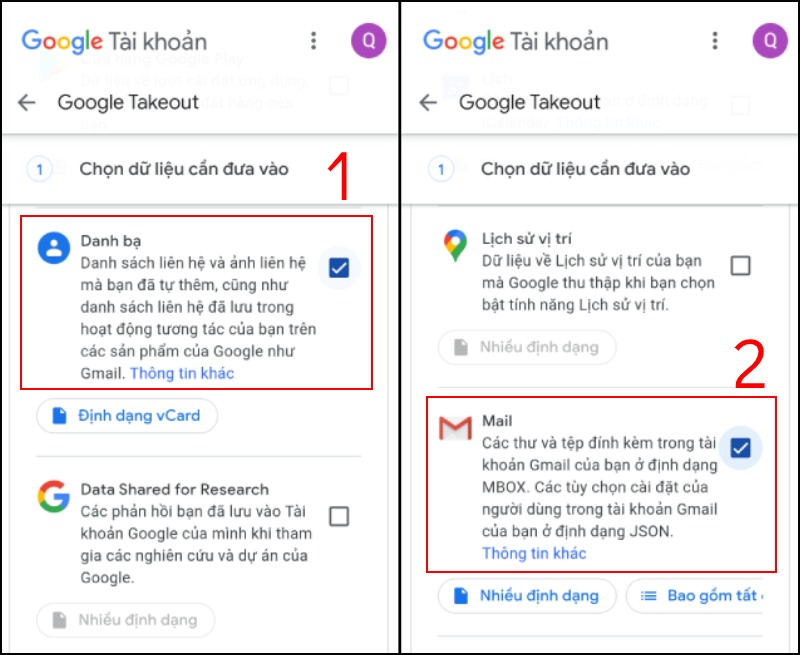 Tải về các thư, tệp đính kèm trong tài khoản Gmail và danh bạ