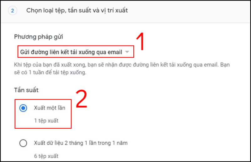 Cài đặt cho tệp tải xuống