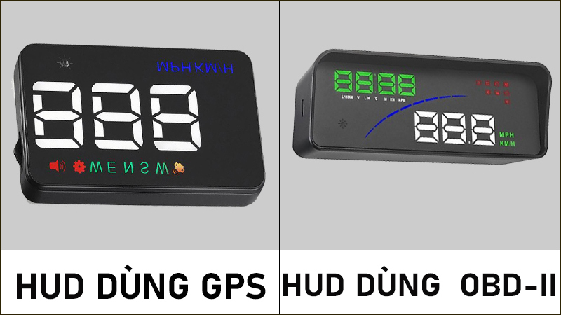 Màn hình HUD sử dụng GPS và màn hình HUD dùng cổng OBD 2