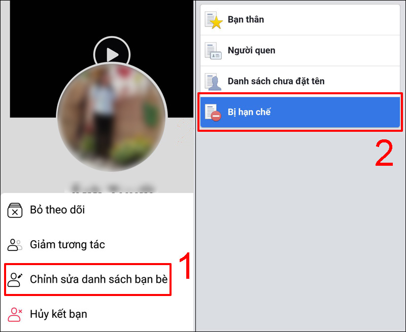 Chỉnh sửa danh sách bạn bè