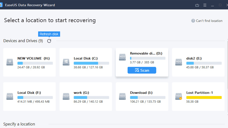 Phần mềm EaseUS Data Recovery Wizard
