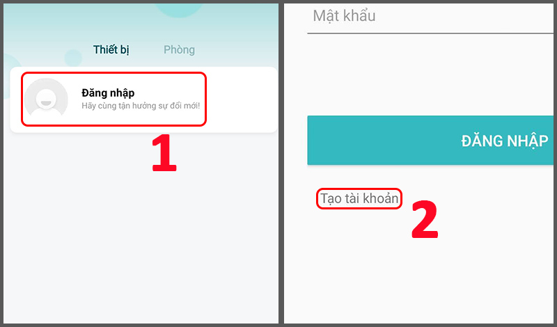 Chọn Tạo tài khoản