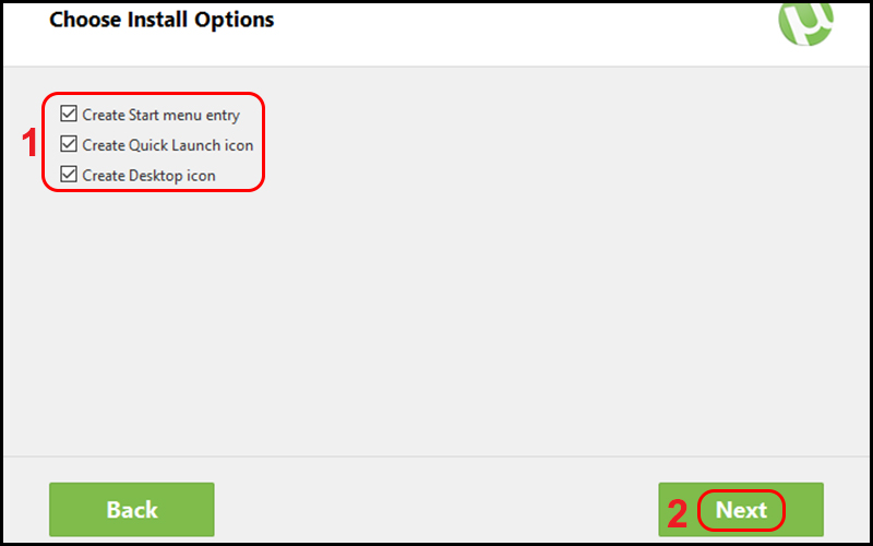 Lựa chọn các cài đặt