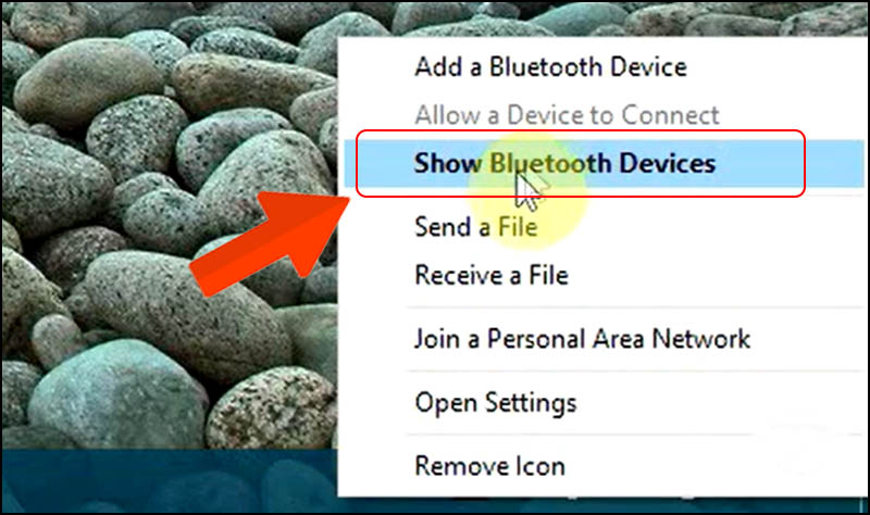 Chọn Show Bluetooth Devices.