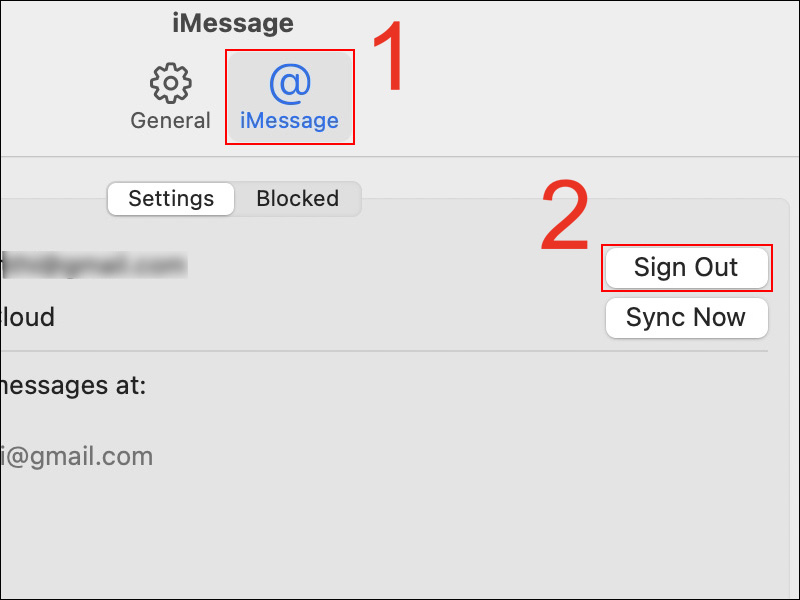 Vào iMessage rồi chọn Sign Out