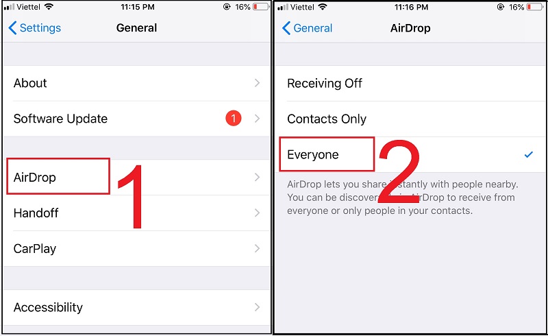Cách chuyển tin nhắn từ iPhone sang iPhone bằng AirDrop