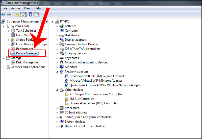 Bước 2: Chọn  Device Manager.