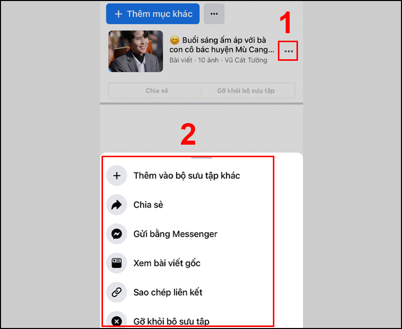 Nhấn vào dấu 3 chấm