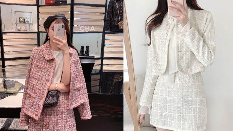 Chân váy Tweed