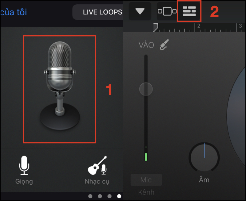 Nhấn biểu tượng soạn nhạc