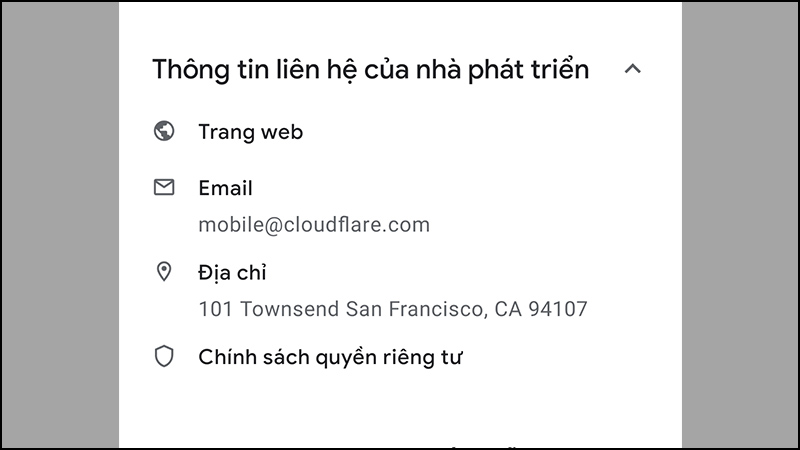 Liên hệ với nhà phát triển