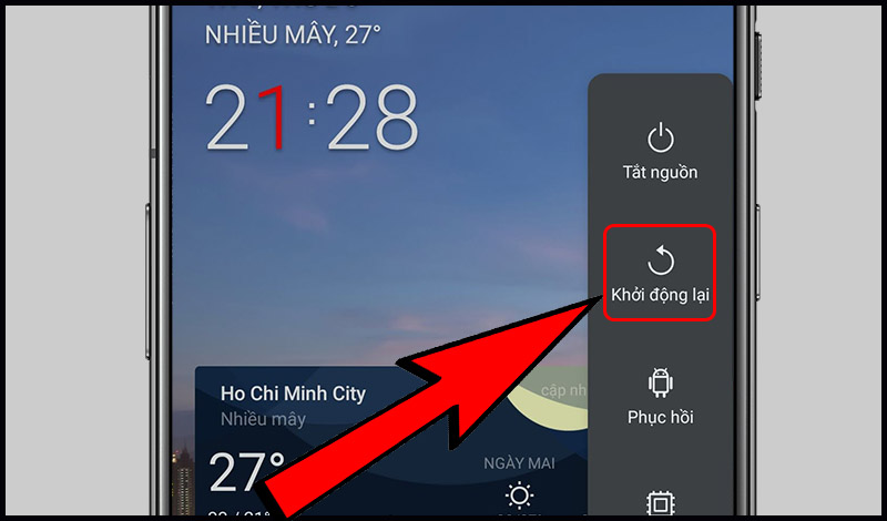 Khởi động lại điện thoại