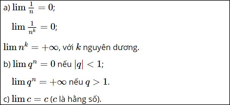 Các giới hạn đặc biệt