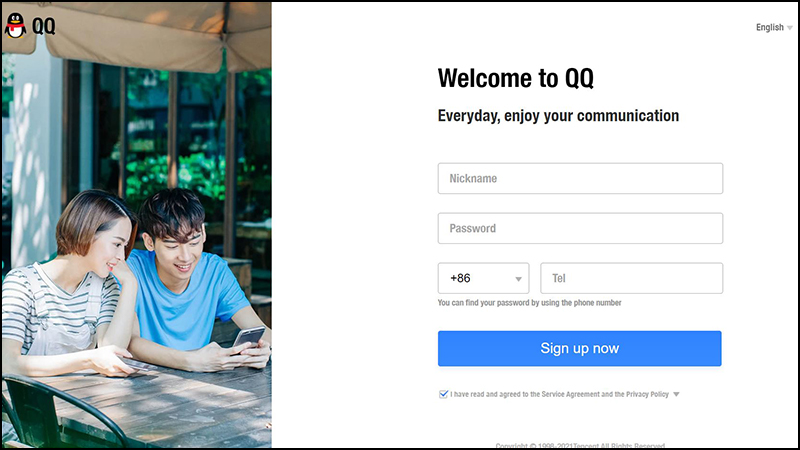 Truy cập trang chủ QQ